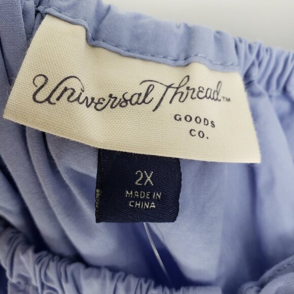 Universal Thread Smocked Waist Midi Dress 2X Short Flutter Sleeves Light Blue - Picture 10 of 11